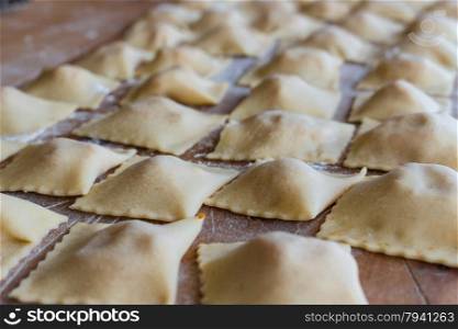 Italy cooking: handmade ravioli