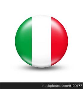 Italy country flag in a circle with white shadow - illustration. Italy country flag in a circle with white shadow