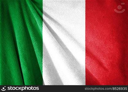 Italy flag on towel surface illustration with, country symbol
