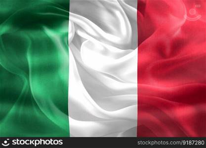 Italy flag - realistic waving fabric flag