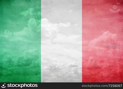 Italy flag vintage sky illustration. Italy flag illustration