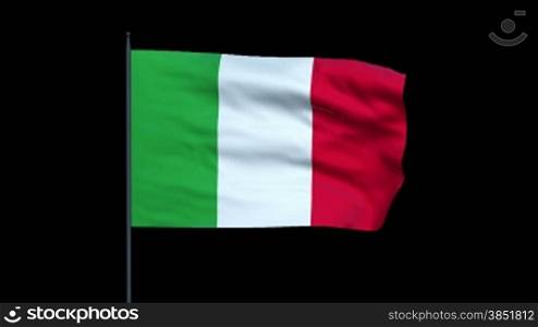 Italy Flag Waving, Seamless Loop