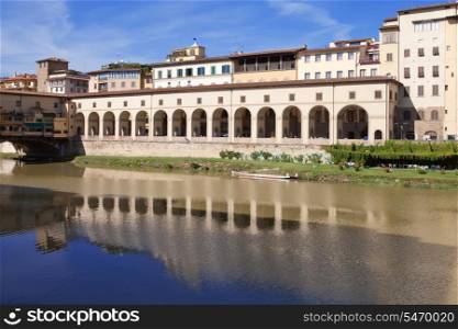 Italy. Florence. Gallery near Ponte Vecchio Bridge
