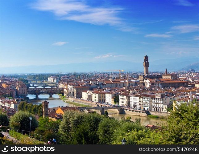 Italy. Florence. View of the city on top