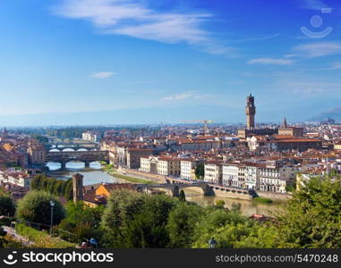 Italy. Florence. View of the city on top