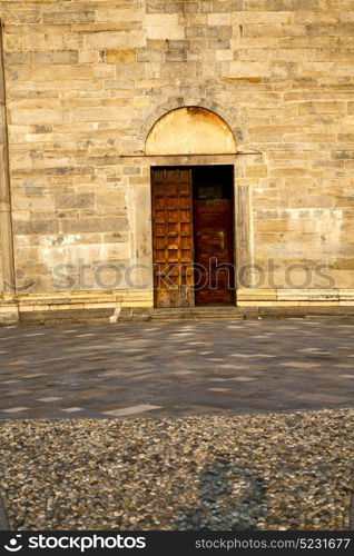 italy lombardy in the brebbia old church closed brick tower wall