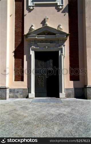 italy lombardy in the cairate old church closed brick tower wall