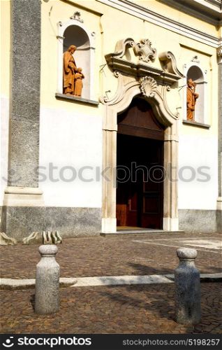 italy lombardy in the vanzaghello old church closed brick tower wall