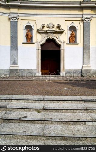 italy lombardy in the vanzaghello old church closed brick tower wall