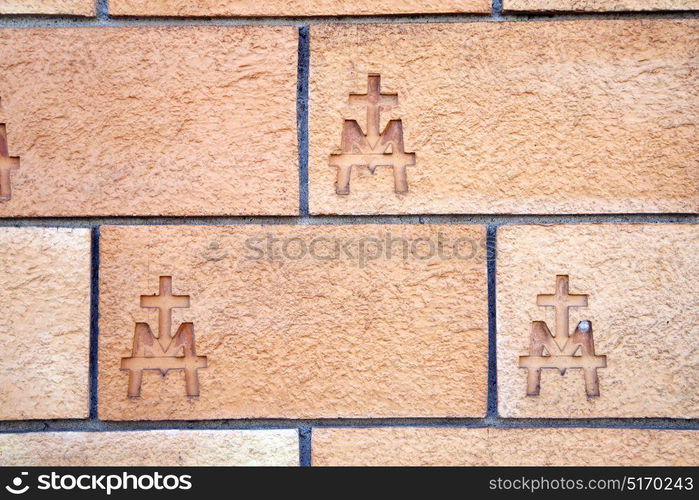 italy old church wall brick in the centre of vergiate varese