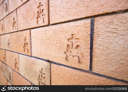 italy old church wall brick in the centre of vergiate varese