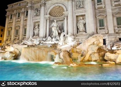 Italy. Rome. Fountain of Trevi at night