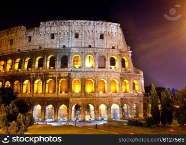 Italy. Rome. The night Collosseo