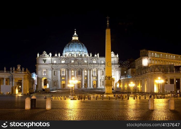 Italy. Rome. Vatican. Saint Peter&acute;s Square at night