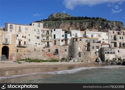 Italy. Sicily island . Province of Palermo. View of Cefalu in spring