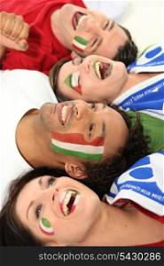 Italy supporters screaming