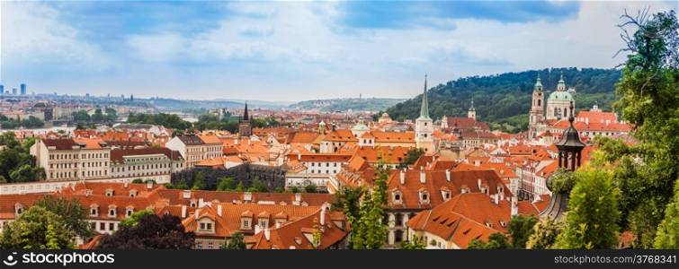 ?ityscape of Prague city. Panoramic view. One of the most beautiful city in Europe