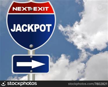 Jackpot road sign