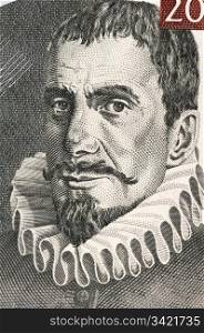 Jacobus Gallus (1550-1591) on 200 Tolarjev 2004 Banknote from Slovenia. Late Renaissance Slovenian composer.