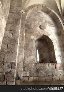 Jaffa gate in a wall of old city Jerusalem. inside view