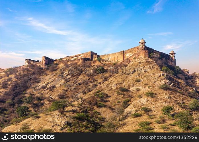 Jaigarh Fort as seen from the Amer Fort, Jaipur, India.. Jaigarh Fort as seen from the Amer Fort, Jaipur, India
