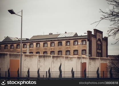 jail. Large prison. Prison wall