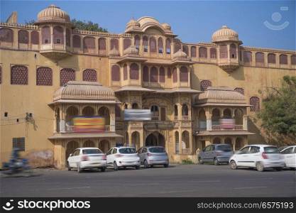 Jaipur - a city in India, Rajasthan. It called the  Pink City  because of the unusual color of pink stone used in construction