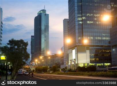 Jakarta Central at beautiful sunset. Indonesia