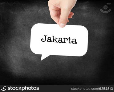 Jakarta written on a speechbubble