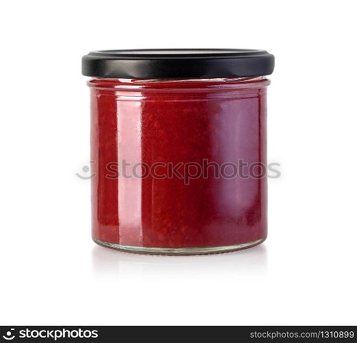 jam glass jar isolated on white background with clipping path