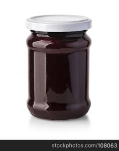 jam jar glass isolated on white with clipping path