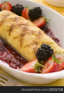 Jam Omelette with Berries