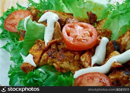 Jamaican Jerk Chicken Lettuce Wraps.Caribbean food