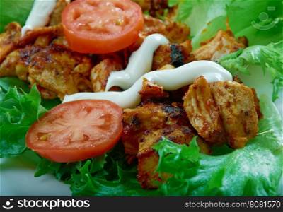 Jamaican Jerk Chicken Lettuce Wraps.Caribbean food