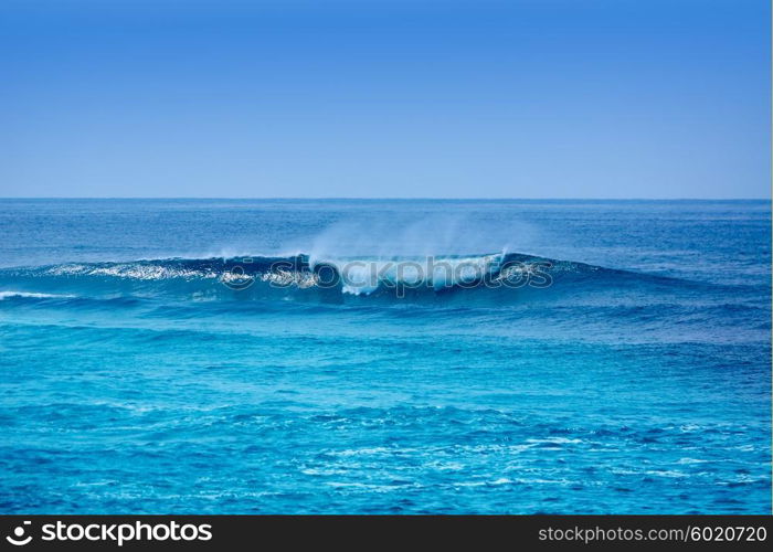 Jandia surf beach waves Fuerteventura at Canary Islands of Spain