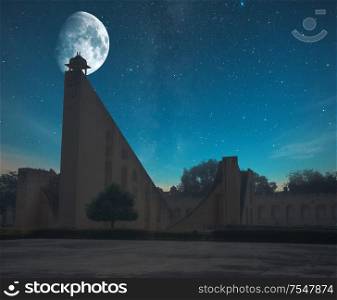 Jantar Mantar at night under the moonlight