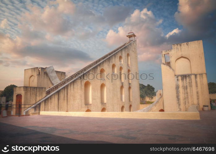 Jantar Mantar - the observatory, built in 1727-1734 gg. Rajput by Maharaja Sawai Jai Singh in which he founded shortly before the city of Jaipur.