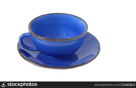 japan blue cup isolated on white