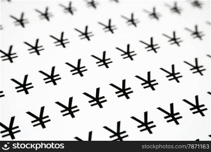 japan currency symbol pattern, black and white background