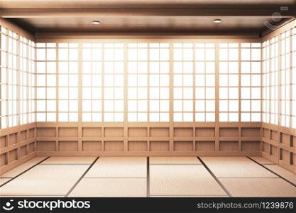 japan interior design,modern living room. 3d illustration, 3d rendering