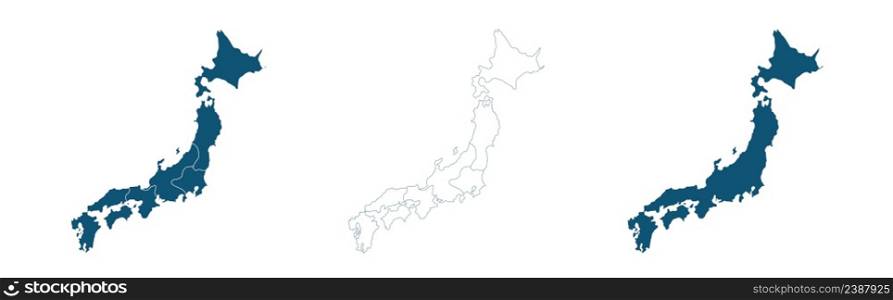 Japan Map Showing Up Intro By Regions. Motion graphic design. Japan Map Showing Up Intro By Regions
