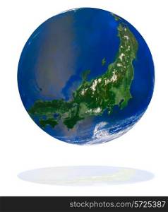 Japan on the Earth planet. Data source: Nasa