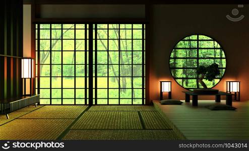 Japan Room Design Japanese-style. 3D rendering