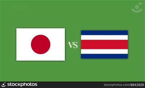 Japan vs Costa Rica Football Match Design Element.. Japan vs Costa Rica Football Match Design Element