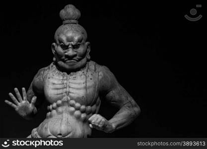 Japan, woodmade Kongorikishi statue, the muscular guardians of the Buddha, 13 century