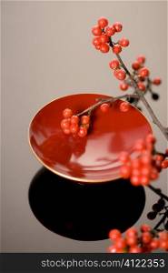 Japanese bowl and orange berries
