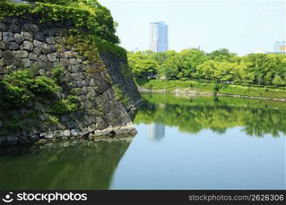 Japanese castle and bridge