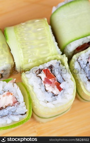 Japanese cuisine - cucumber sushi rolls