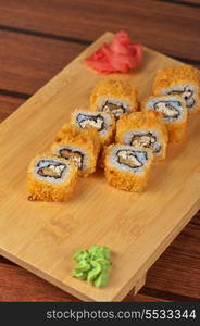 Japanese cuisine - hot sushi roll