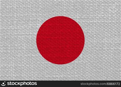 Japanese Flag of Japan with fabric texture. the Japanese national flag of Japan, Asia with fabric texture